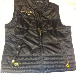 Black satin vest